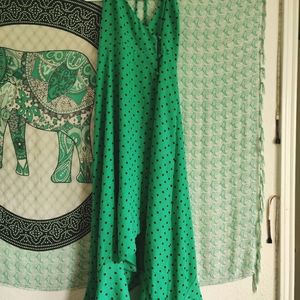 Green-Blue Polka Dot Dress